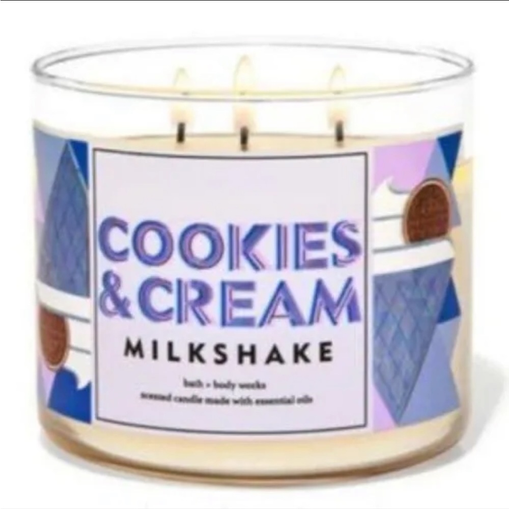 🍪 BBW Cookies & Cream Milkshake 3-Wick Candle NEW